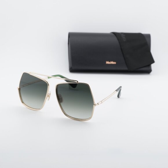 Max Mara MM0102 32P Sunglasses Gold Butterfly Frame, Green Gradient Lenses main image 9